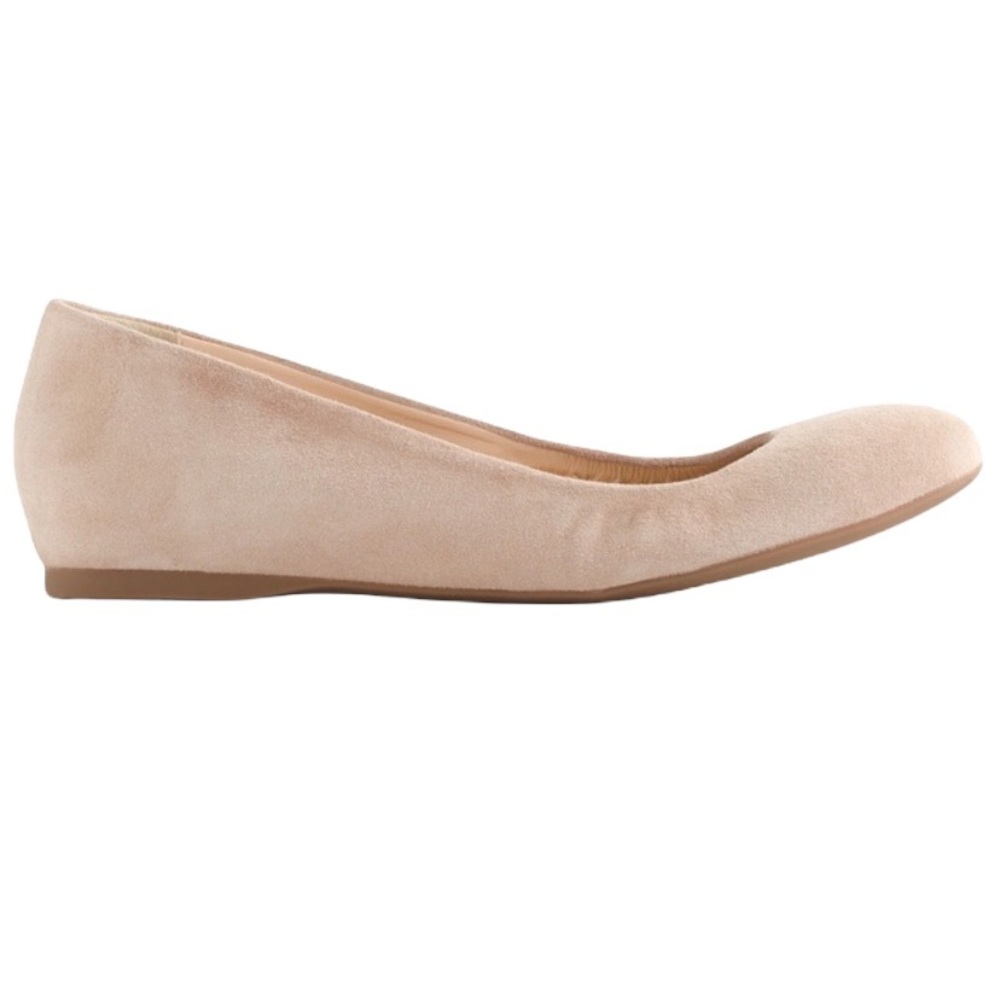 J. Crew Cece Nude Beige Suede Leather Ballet Flats - 7.5